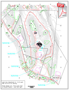 PDF siteplan of four lots with line adjustments
